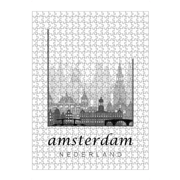 artboxONE Puzzle "Amsterdam skyline black & white" artboxONE - Schwarzweiß,Städte / Amsterdam,Kartografie