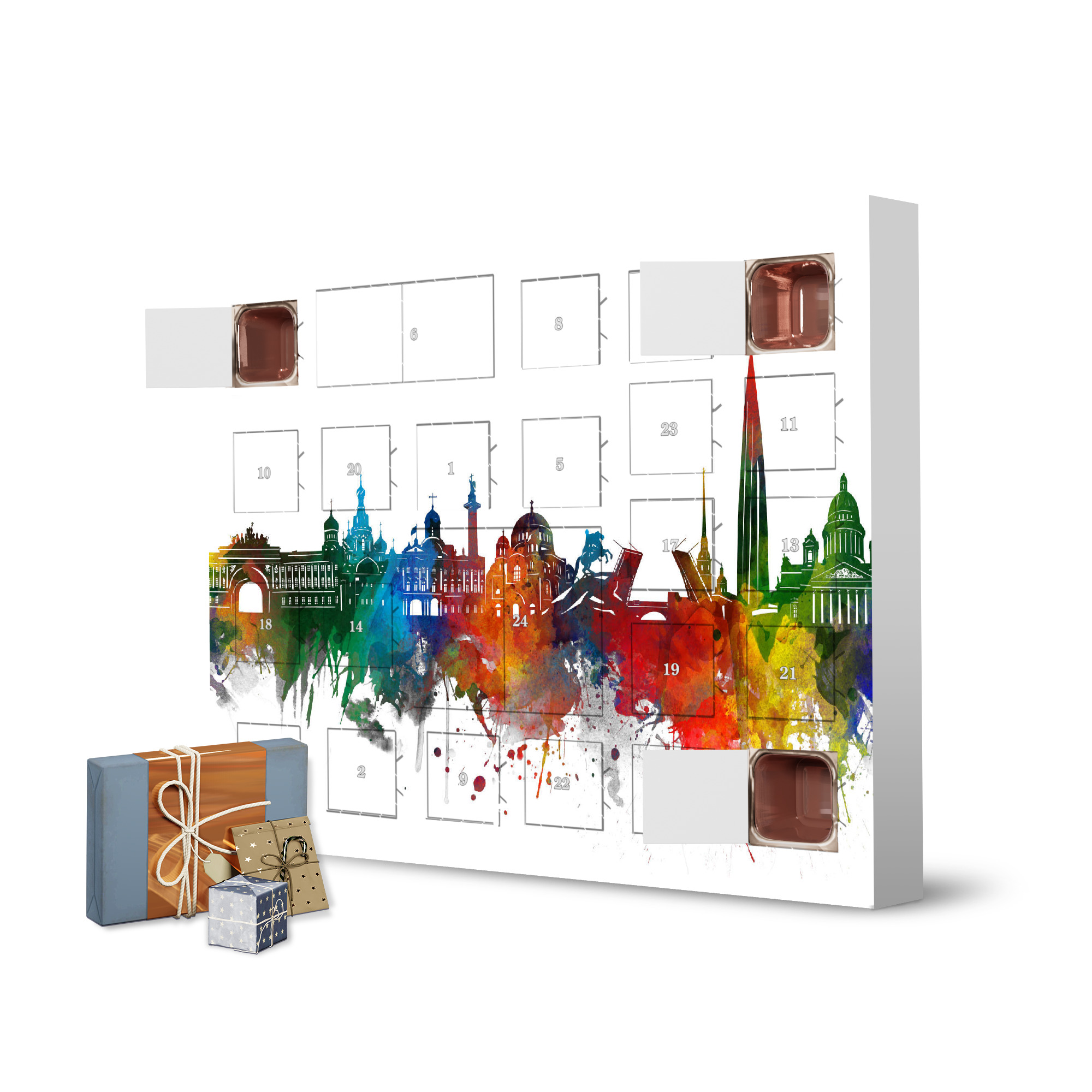 Adventskalender zum Selbstbefüllen Saint Petersburg watercolor artboxONE Adventskalender Städte