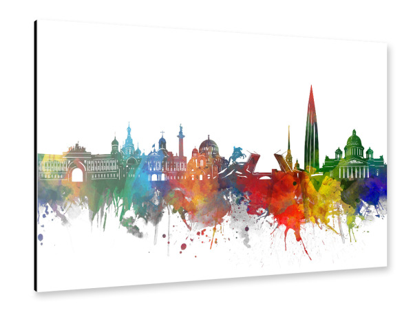 Alu-Dibond "Saint Petersburg watercolor" 30x20 cm artboxONE