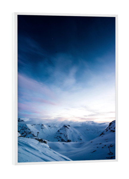 Poster mit weißem Rahmen "Sunrise view from Diavolezza" artboxONE - Natur
