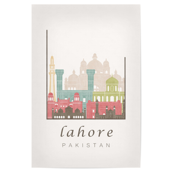 Poster 30x20 cm "Lahore skyline pastel" artboxONE - Städte,Kartografie - Lahore,Pakistan,Skyline,Cityscape,Travel