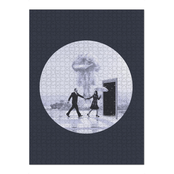 Puzzle Ravensburger "Time to leave" artboxONE - Fiktion,Galaxy - Monochrome,Love,War,Couple,Romantic,Space,Galaxy,Stars,Minimal,Retro,Vintage