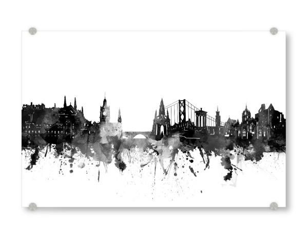 Acrylglasbild "Edinburgh skyline black" artboxONE - Städte,Reise,Schwarzweiß