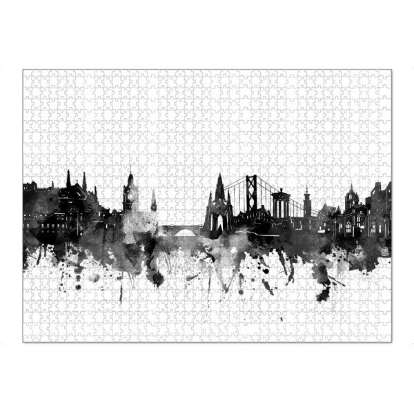 Puzzle Ravensburger "Edinburgh skyline black" artboxONE - Städte,Reise,Schwarzweiß