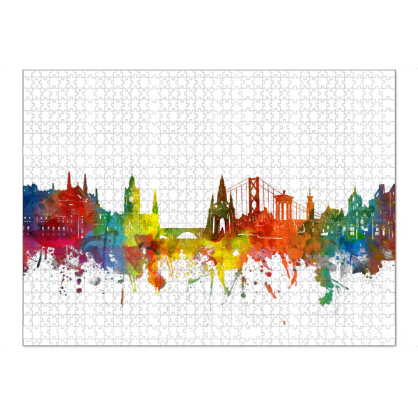 Puzzle Ravensburger "Edinburgh skyline watercolor" artboxONE - Städte,Architektur