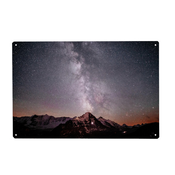 Metall Poster "Eiger Galaxy" artboxONE - Natur,Galaxy