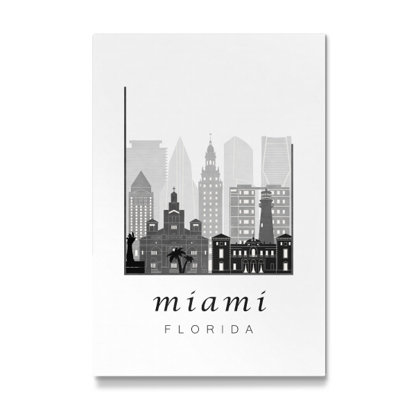 Galerie-Print "Miami skyline black & white" 30x20 cm artboxONE