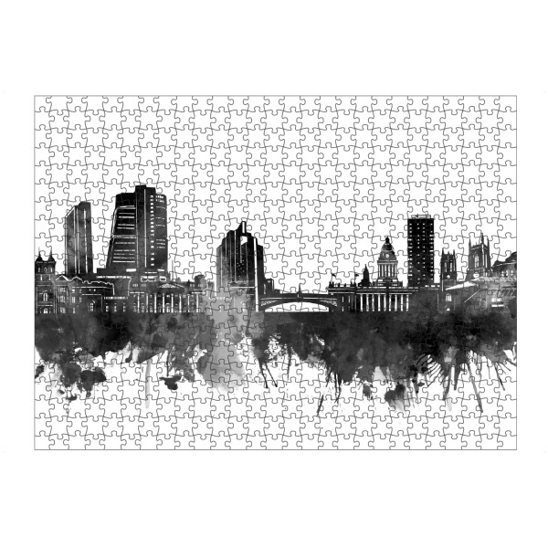 artboxONE Puzzle "Leeds skyline black" artboxONE - Städte,Reise,Schwarzweiß,Architektur