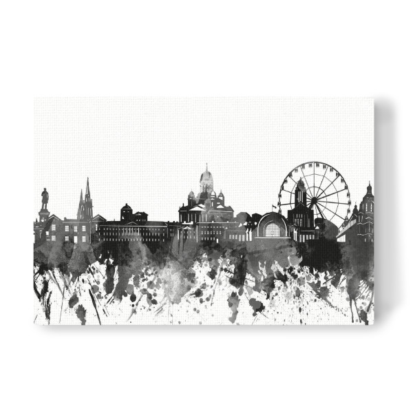 Leinwandbild "Helsinki skyline black" artboxONE - Städte,Reise,Schwarzweiß,Architektur