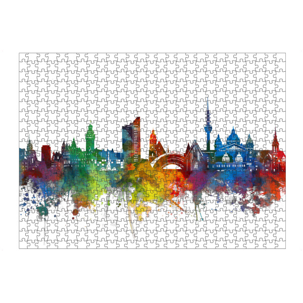 Puzzle Ravensburger "Leipzig skyline watercolor" artboxONE - Städte,Reise,Architektur