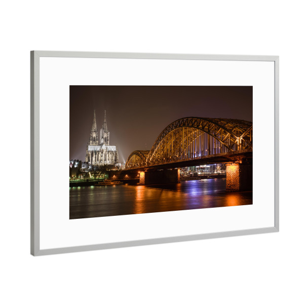 Poster mit Rahmen Silber "Hohenzollerrn bridge" artboxONE - Städte,Architektur