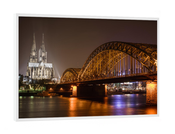 Poster mit weißem Rahmen "Hohenzollerrn bridge" artboxONE - Städte,Architektur
