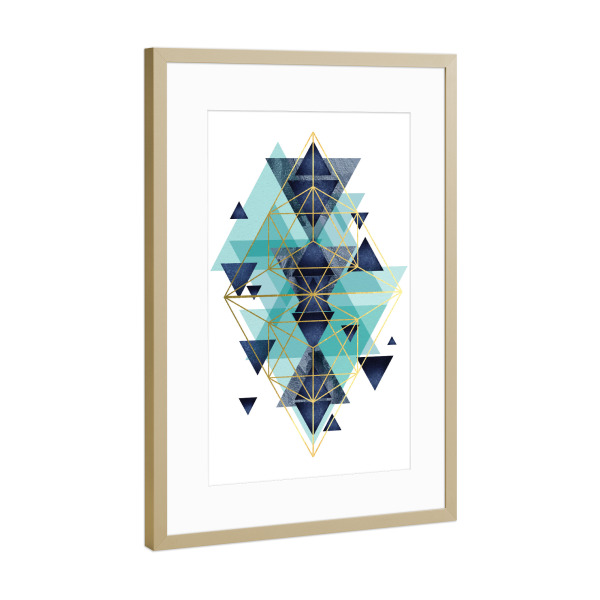 Poster mit Rahmen Gold "Perfect Symmetry" artboxONE - Abstrakt,Geometrie