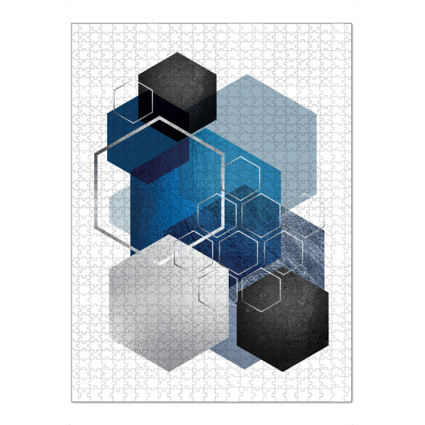 Puzzle Ravensburger "Hexagonal Blues" artboxONE - Abstrakt,Geometrie