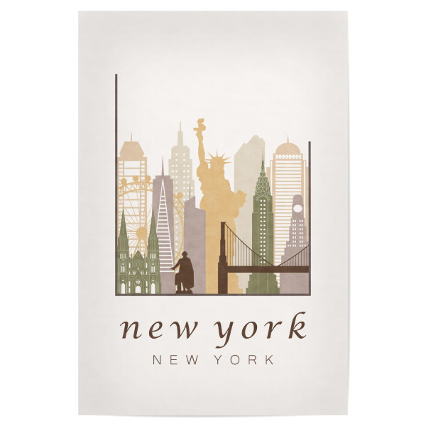 Poster 30x20 cm "New York rustic skyline" artboxONE - Städte / New York