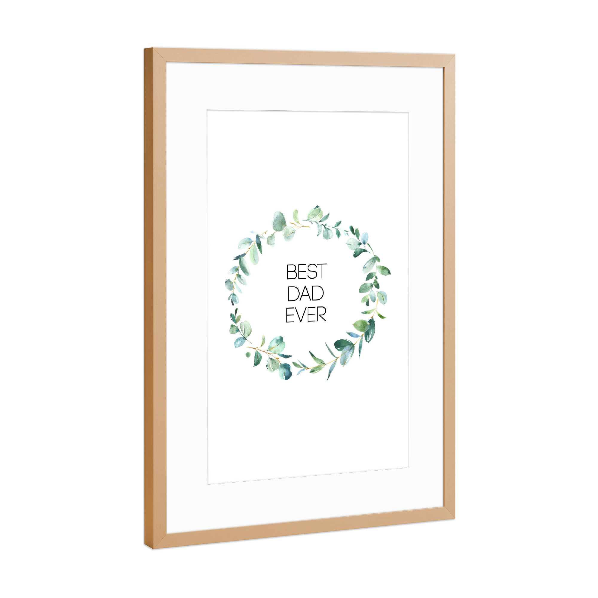 Poster mit Rahmen Kupfer "Best Dad Ever" artboxONE - Schwarzweiß,Für Papa - Fathers day,Father,Dad,Love,Fathers day gift,Wallart for fathers