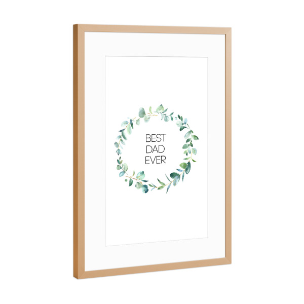 Poster mit Rahmen Kupfer "Best Dad Ever" artboxONE - Schwarzweiß,Für Papa - Fathers day,Father,Dad,Love,Fathers day gift,Wallart for fathers
