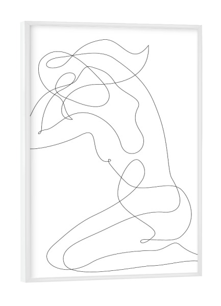 Poster mit weißem Rahmen "Woman Sitting" artboxONE - Menschen,Schwarzweiß,Fashion