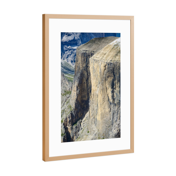 Poster mit Rahmen Kupfer "Massive cliffs at Sella" artboxONE - Natur