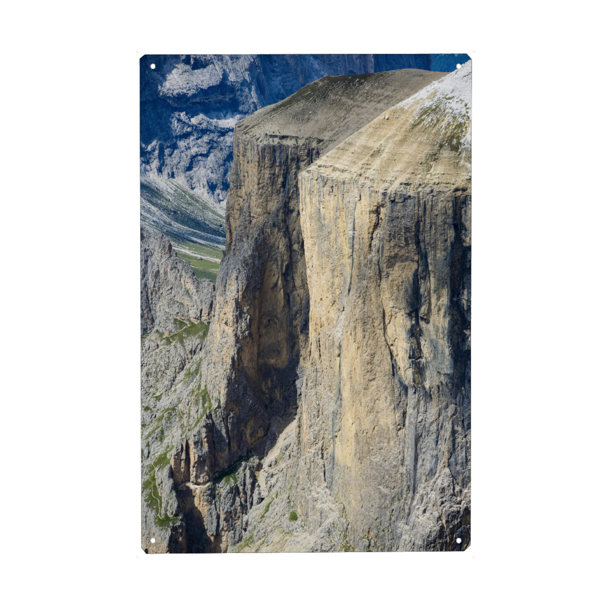 Metall Poster "Massive cliffs at Sella" artboxONE - Natur