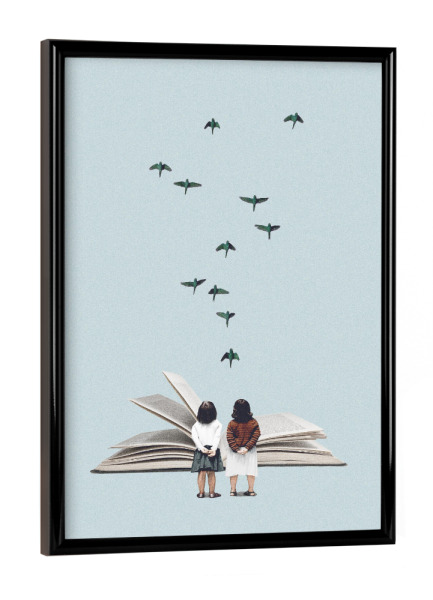 Poster mit schwarzem Rahmen "We communicate silently" artboxONE - Fiktion