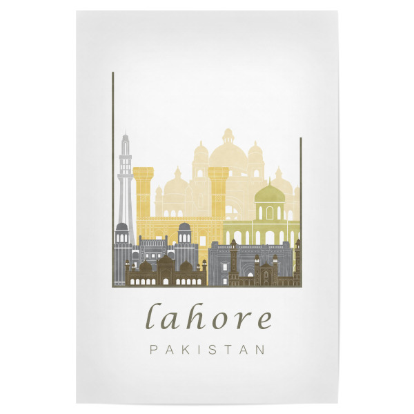 Poster 30x20 cm "Lahore skyline desert" artboxONE - Städte,Kartografie - Lahore,Pakistan,Skyline,Cityscape,Travel