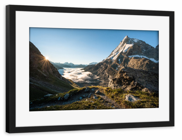 Poster mit Rahmen schwarz "Matterhorn Schönbiel" artboxONE - Natur