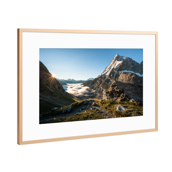 Poster mit Rahmen Kupfer "Matterhorn Schönbiel" artboxONE - Natur