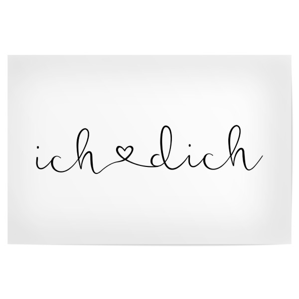 Poster "Ich liebe dich - Schreibschrift" artboxONE - Typografie,Schwarzweiß,Liebe