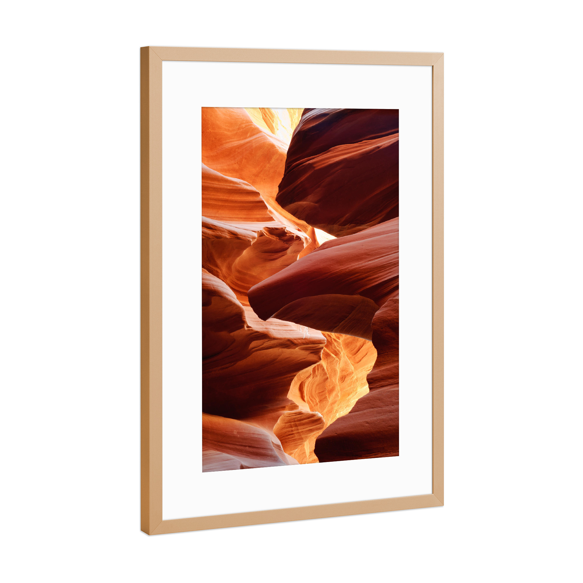 Poster mit Rahmen Kupfer "Sandstones flames" artboxONE - Natur