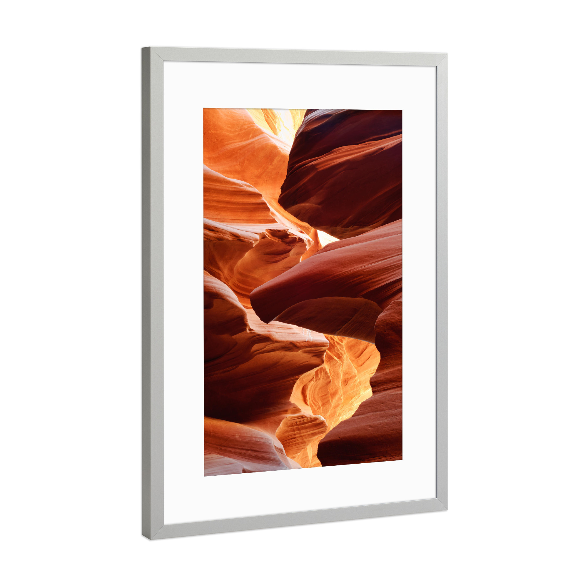 Poster mit Rahmen Silber "Sandstones flames" artboxONE - Natur