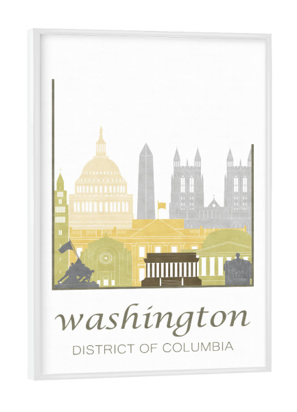 Poster mit weißem Rahmen "Washington DC skyline desert" artboxONE - Städte / Washington,Kartografie