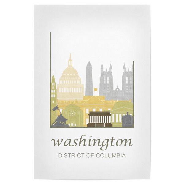 Poster "Washington DC skyline desert" artboxONE - Städte / Washington,Kartografie