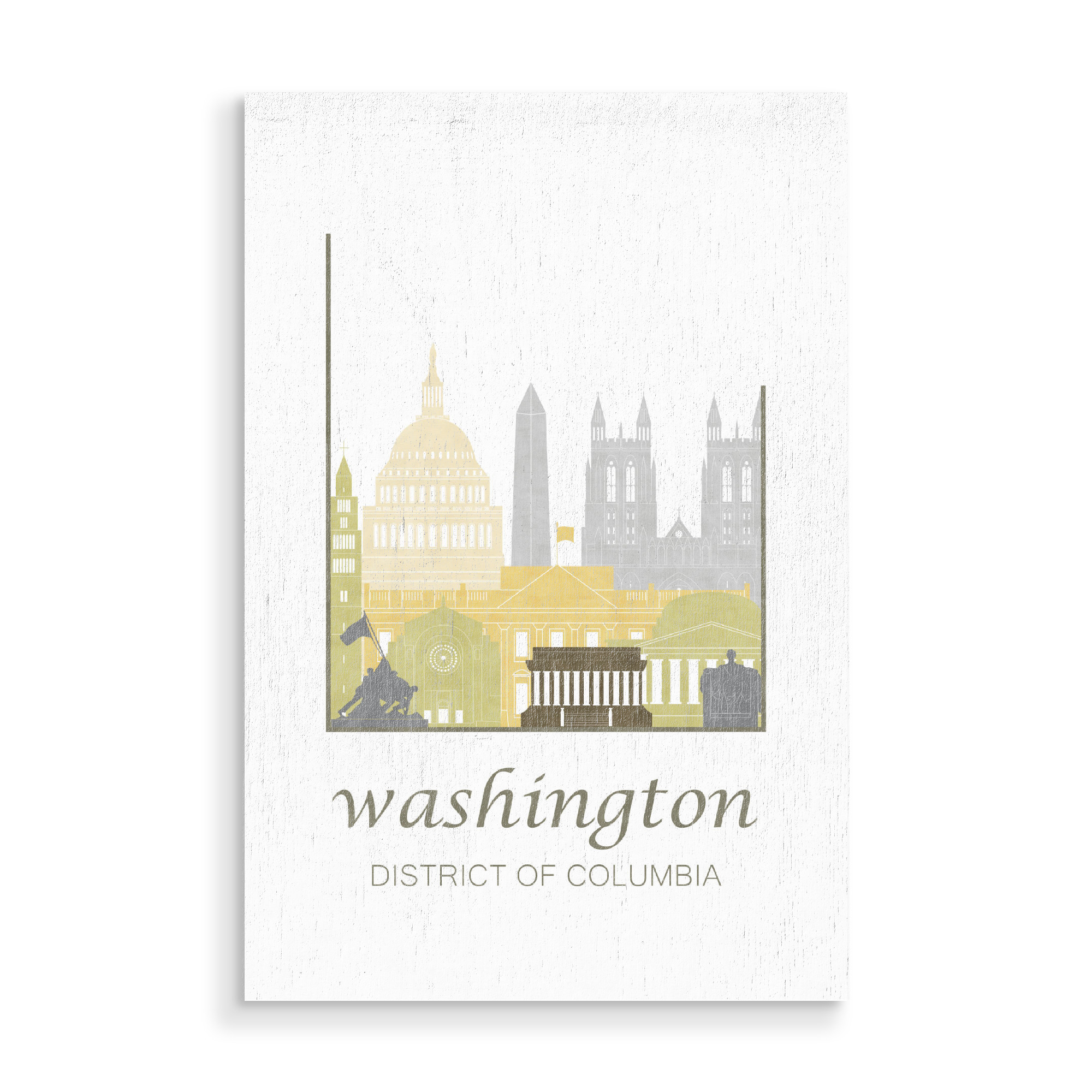 Holzbild "Washington DC skyline desert" artboxONE - Städte / Washington,Kartografie