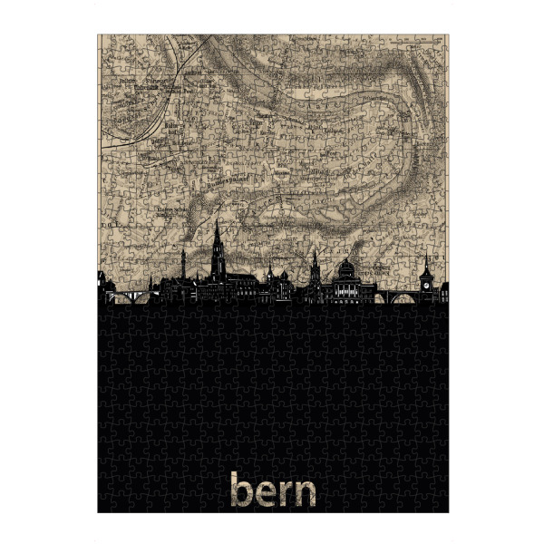 Puzzle Ravensburger "Bern skyline map" artboxONE - Städte,Architektur,Kartografie