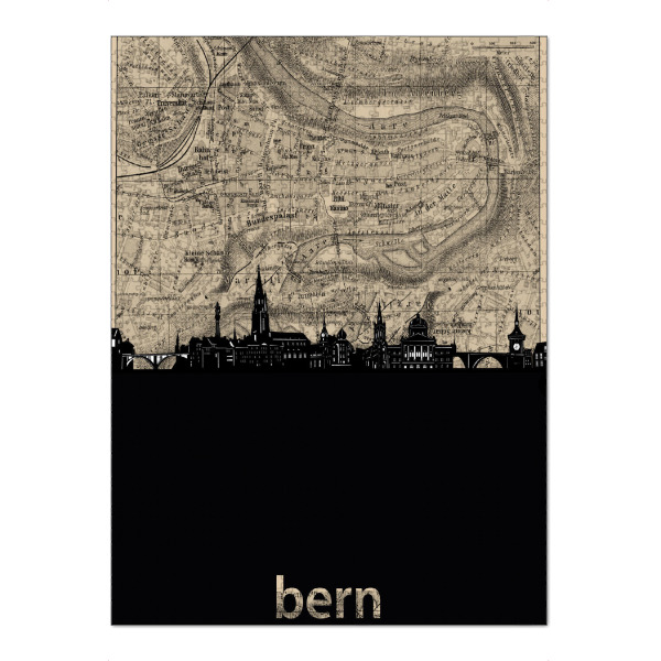 Puzzle Ravensburger "Bern skyline map" artboxONE - Städte,Architektur,Kartografie