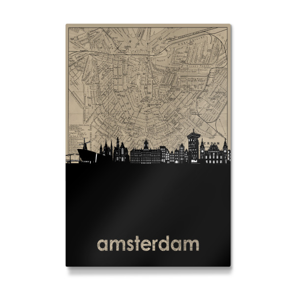 Galerie-Print "Amsterdam skyline map" 30x20 cm artboxONE