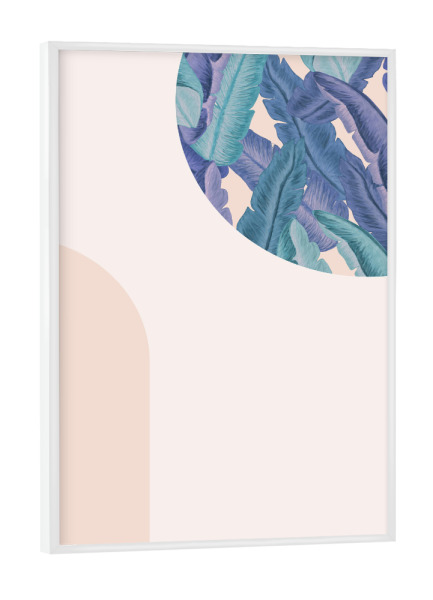 Poster mit weißem Rahmen "Mid-Century Candy Tropical Third" artboxONE - Abstrakt - Mid-century-modern,Exotic,Tropical leaves