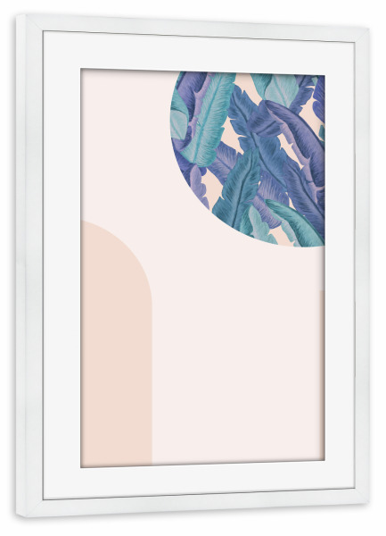Poster mit Rahmen weiß "Mid-Century Candy Tropical Third" artboxONE - Abstrakt - Mid-century-modern,Exotic,Tropical leaves