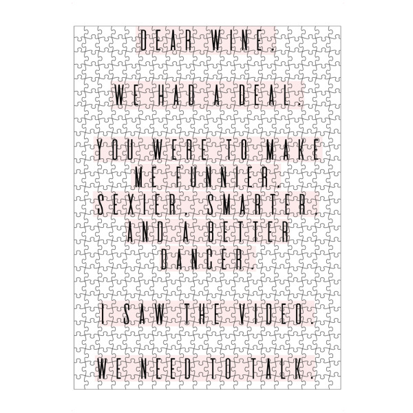 artboxONE Puzzle "Dear Wine" artboxONE - Typografie,Essen & Trinken / Alkohol,Lustig