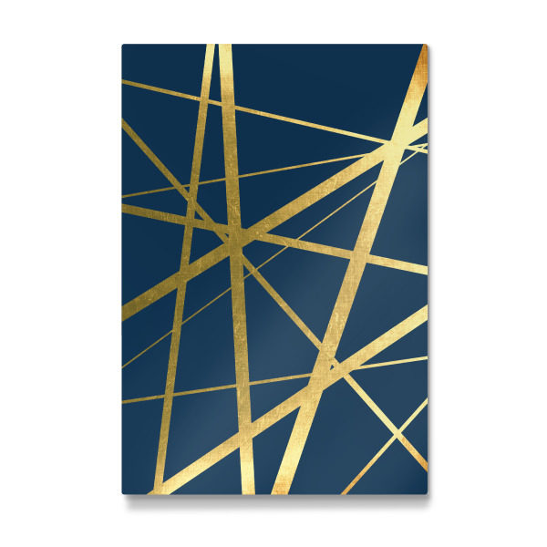 Galerie-Print "Indigo Gold Geo Lines" 30x20 cm artboxONE