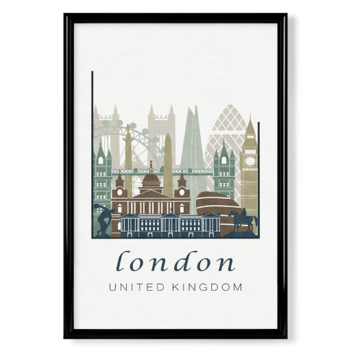 London skyline light blue London skyline light blue
