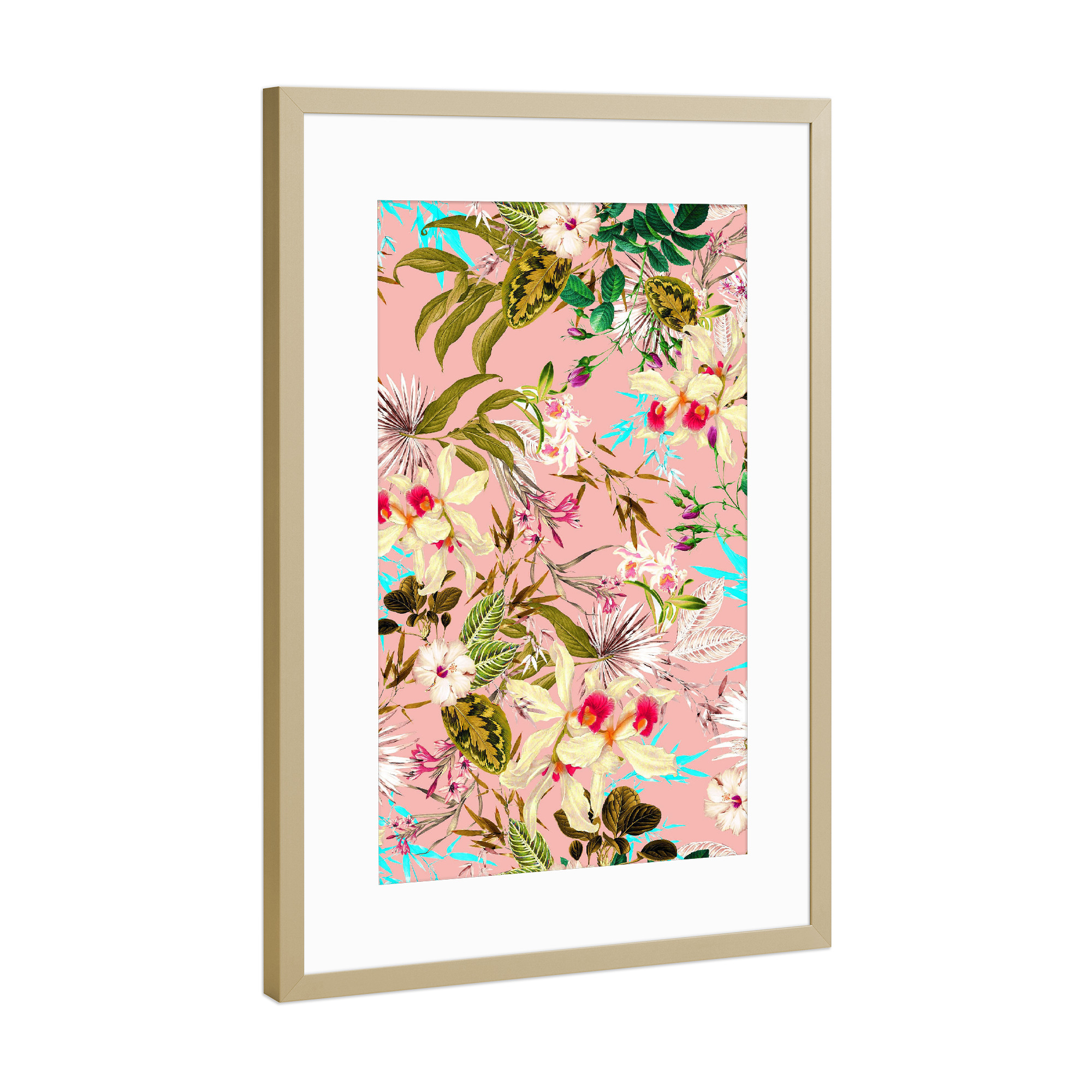 Poster mit Rahmen Gold "Gardenia | Vintage Botanical" artboxONE - Natur,Floral