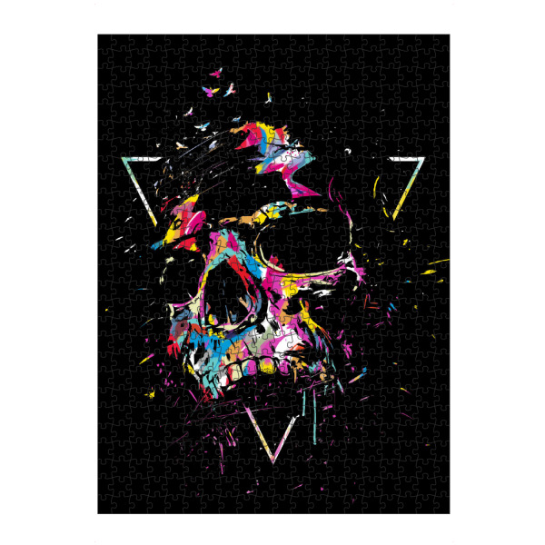 Puzzle Ravensburger "Skull X" artboxONE - Abstrakt - Skull,Painting,Abstract,Colorful,Multicolored,Summer,Triangle,Geometric - Bild skull