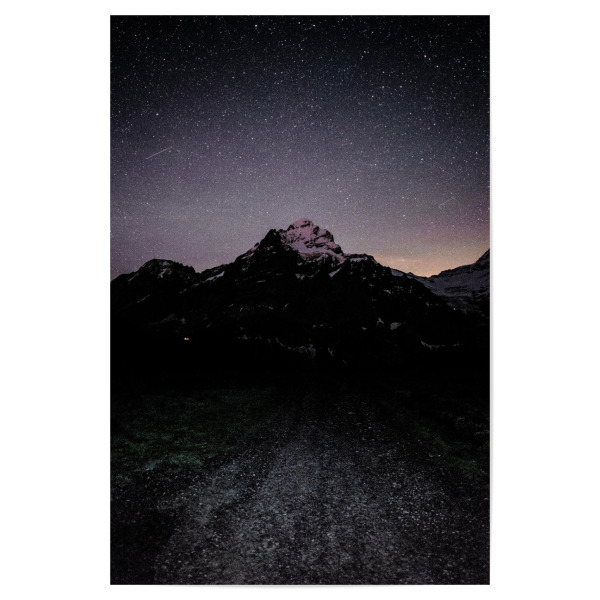 Poster 30x20 cm "Nightscape with Wetterhorn" artboxONE - Natur,Galaxy