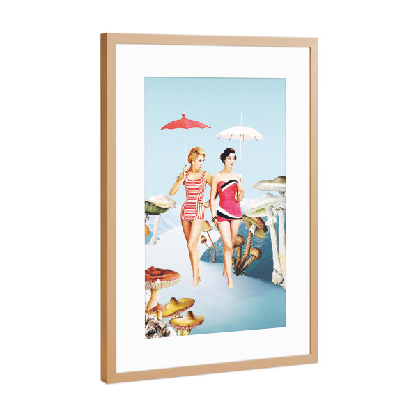 Poster mit Rahmen Kupfer "Let's pretend we're mushrooms" artboxONE - Fiktion