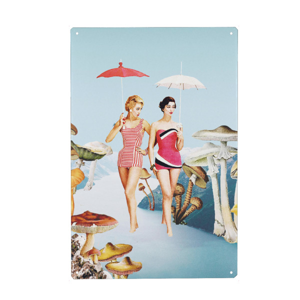 Metall Poster "Let's pretend we're mushrooms" artboxONE - Fiktion