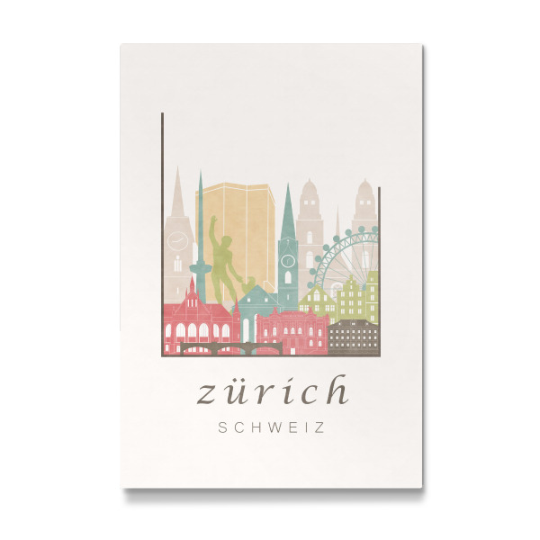 Galerie-Print "Zurich pastel skyline" 30x20 cm artboxONE