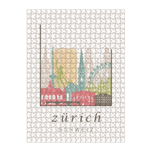 Puzzle Ravensburger "Zurich pastel skyline" artboxONE - Städte / Zürich,Kartografie
