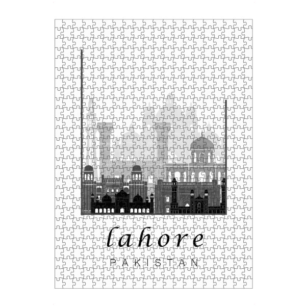 Puzzle Ravensburger "Lahore skyline black & white" artboxONE - Städte,Schwarzweiß,Kartografie - Lahore,Pakistan,Skyline,Cityscape,Travel